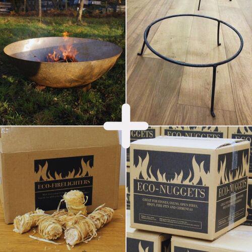 Bundle Deal - 700mm Mild Steel Fire pit and accessories **SALE**